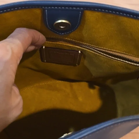 Coach Navy Blue Bucket Bag - Picture 4 of 10